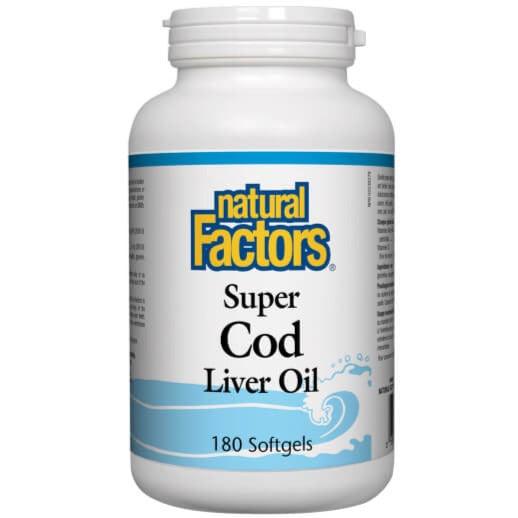 Natural Factors Super Cod Liver Oil 180 Softgels Supplements - EFAs at Village Vitamin Store