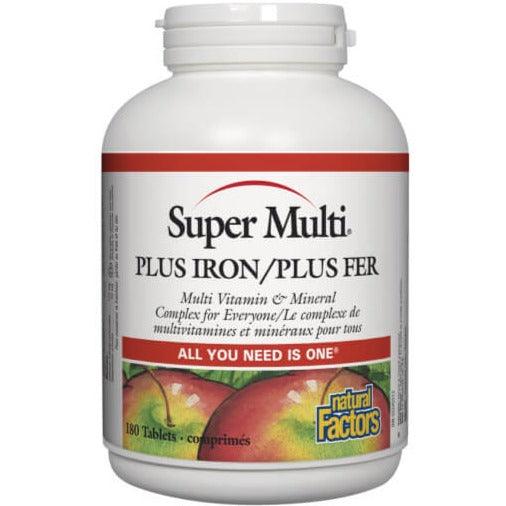 Natural Factors Super Multi Plus Iron 180 Tabs Vitamins - Multivitamins at Village Vitamin Store