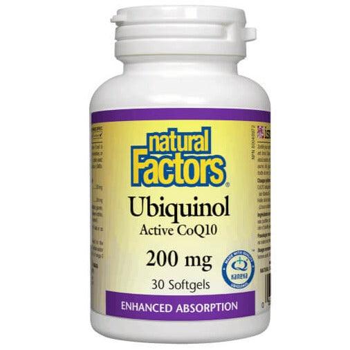 Natural Factors Ubiquinol Active CoQ10 200mg 30 Softgels Supplements - Cardiovascular Health at Village Vitamin Store