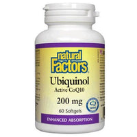 Natural Factors Ubiquinol CoQ10 200mg 60 Softgels Supplements - Cardiovascular Health at Village Vitamin Store