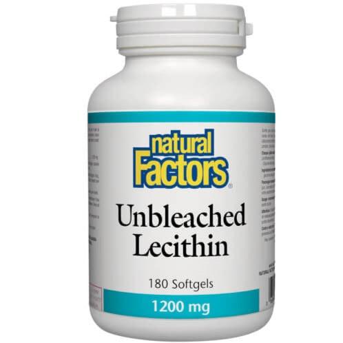 Natural Factors Unbleached Lecithin 1200mg 180 Softgels Supplements at Village Vitamin Store