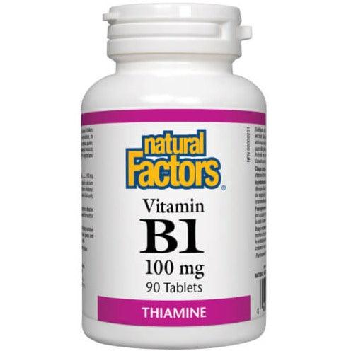 Natural Factors Vitamin B1 Thiamine 100mg 90 Tabs Vitamins - Vitamin B at Village Vitamin Store