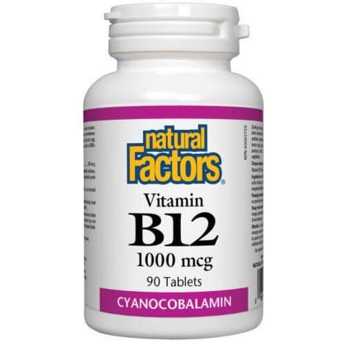 Natural Factors Vitamin B12 1000mcg Cyanocobalamin 90 Tabs – Village ...