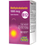 Natural Factors B12 1000mcg Methylcobalamin 90 Tabs Vitamins - Vitamin B at Village Vitamin Store