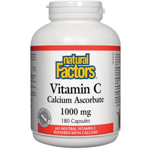 Natural Factors Vitamin C Calcium Ascorbate 1000mg 180 Capsules Vitamins - Vitamin C at Village Vitamin Store