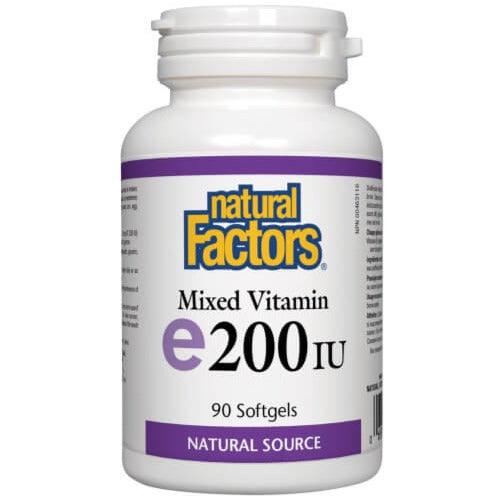 Natural Factors Vitamin E 200IU Mixed 90 Softgels Vitamins - Vitamin E at Village Vitamin Store
