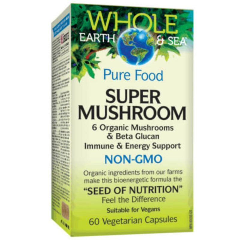 Whole Earth & Sea Pure Food Super Mushroom - 60 V-Caps Supplements at Village Vitamin Store