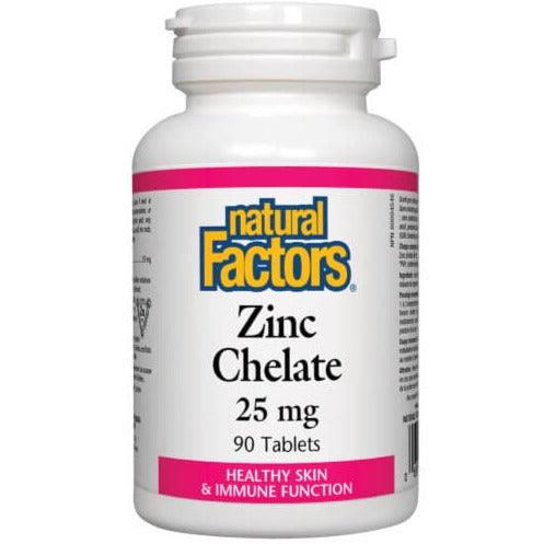 Natural Factors Zinc Chelate 25mg 90 Tabs Minerals - Zinc at Village Vitamin Store