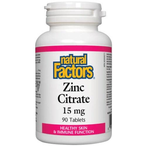 Natural Factors Zinc Citrate 15mg 90 Tabs Minerals - Zinc at Village Vitamin Store
