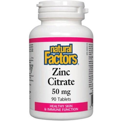 Natural Factors Zinc Citrate 50mg 90 Tabs Minerals - Zinc at Village Vitamin Store