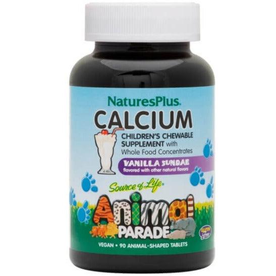 Natures Plus Animal Parade Children's Calcium Vanilla Sundae Flavour 90 Chewable Tabs* Supplements - Kids at Village Vitamin Store