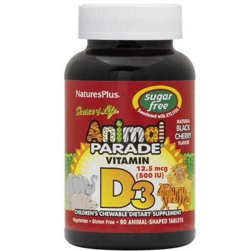 Natures Plus Animal Parade Sugar Free Vitamin D3 500IU Children's 90 Chewables Supplements - Kids at Village Vitamin Store
