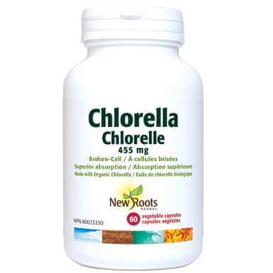 New Roots Chlorella 455mg 60 Veggie Caps Supplements - Greens at Village Vitamin Store
