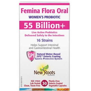 New Roots Femina Flora Oral 30 Plastic-Free Enteric-Coated Veggie Caps Supplements - Women's Probiotics at Village Vitamin Store