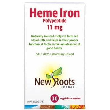 New Roots Heme Iron Polypeptide 11mg 30 Veggie Caps Minerals - Iron at Village Vitamin Store