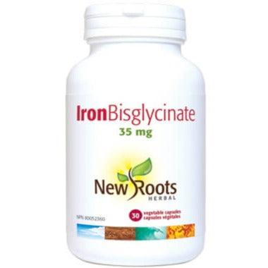 New Roots Herbal Iron Biglycinate 35mg 30 Vegetable Capsules-Village Vitamin Store