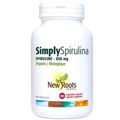 New Roots Simply Spirulina 650mg 90 Veggie Caps Supplements - Greens at Village Vitamin Store