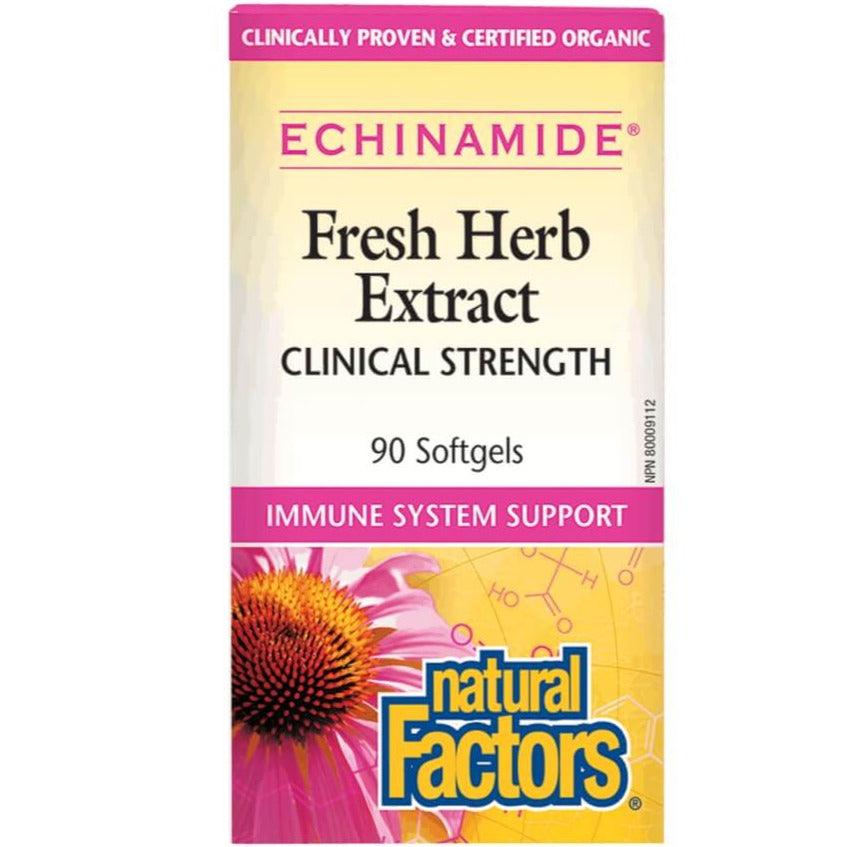 Natural Factors Echinamide Fresh Herb Extract Clinical Strength 90 Softgels Cough, Cold & Flu at Village Vitamin Store