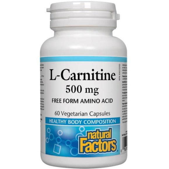 Natural Factors L-Carnitine 500mg 60 Veggie Caps Supplements - Amino Acids at Village Vitamin Store
