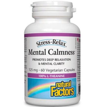 Natural Factors Mental Calmness 100% L-Theanine 125mg 60 Veggie Caps Supplements - Stress at Village Vitamin Store