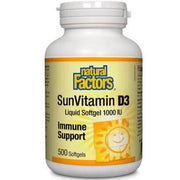 Natural Factors SunVitamin D3 1000IU 500 Softgels Vitamins - Vitamin D at Village Vitamin Store