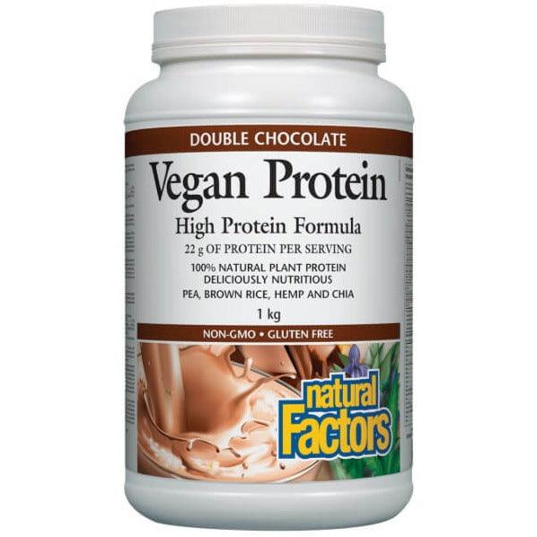 Natural Factors Vegan Protein Double Chocolate 1kg Supplements - Protein at Village Vitamin Store
