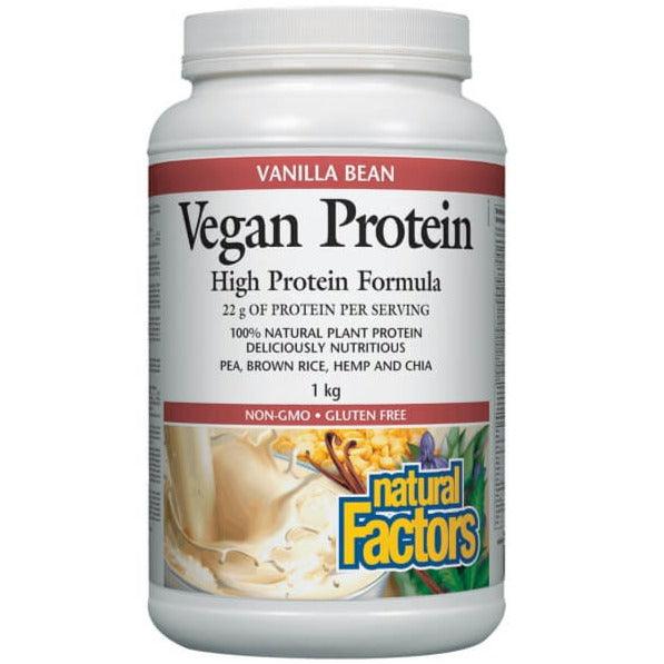 Natural Factors Vegan Protein Vanilla Bean 1kg Supplements - Protein at Village Vitamin Store