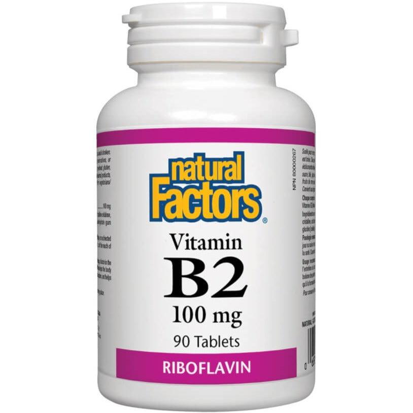 Natural Factors Vitamin B2 Riboflavin 100mg 90 Tabs Vitamins - Vitamin B at Village Vitamin Store