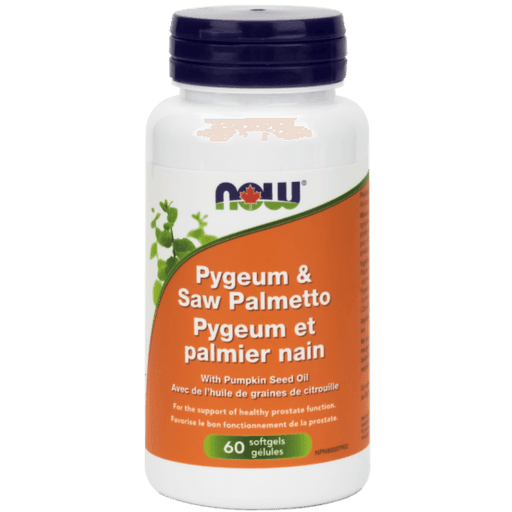 NOW Pygeum & Saw Palmetto with Pumkin Seed Oil 60 Softgels Supplements at Village Vitamin Store