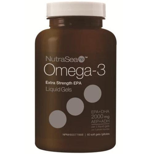 NutraSea HP Omega-3 Liquid Gels Extra Strength 60 softgels Supplements - EFAs at Village Vitamin Store