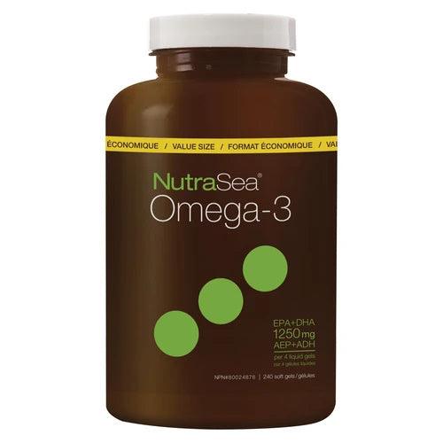 NutraSea Omega-3 Liquid Gels lemon 240 softgels Supplements - EFAs at Village Vitamin Store