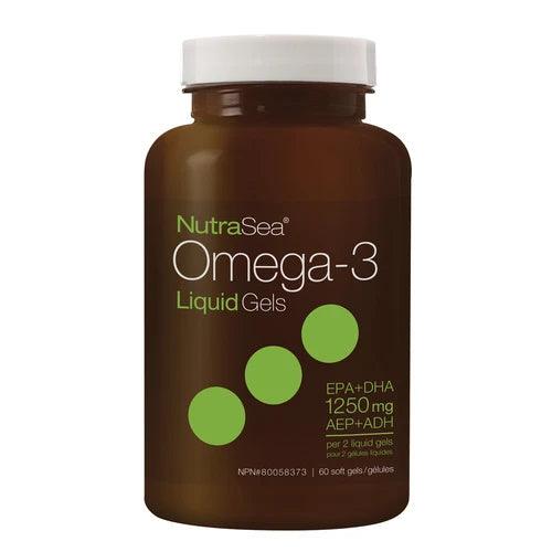 NutraSea Omega-3 Liquid Gels Fresh Mint 60 softgels Supplements - EFAs at Village Vitamin Store