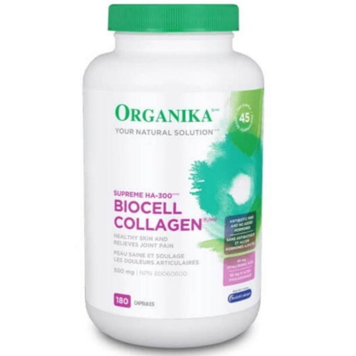 Organika Biocell Collagen Supreme HA-300 500mg 180 caps Supplements - Collagen at Village Vitamin Store