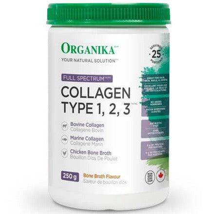 Organika Full Spectrum Collagen Type 1,2,3 Bone Broth Flavour 250g Supplements - Collagen at Village Vitamin Store