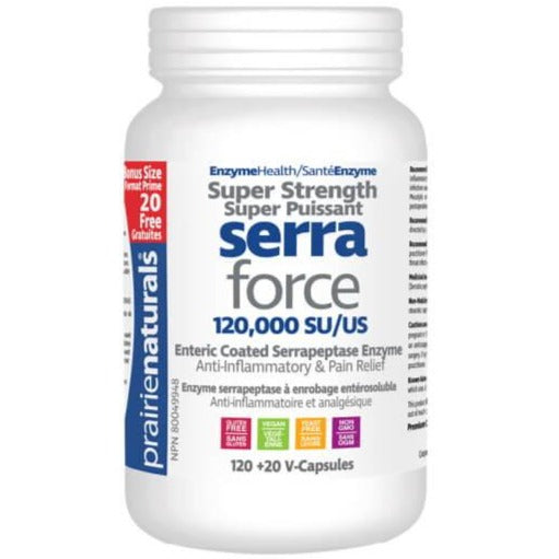 Prairie Naturals Serra Force Super Strength 120,000 IU 140 V Caps Supplements - Pain & Inflammation at Village Vitamin Store