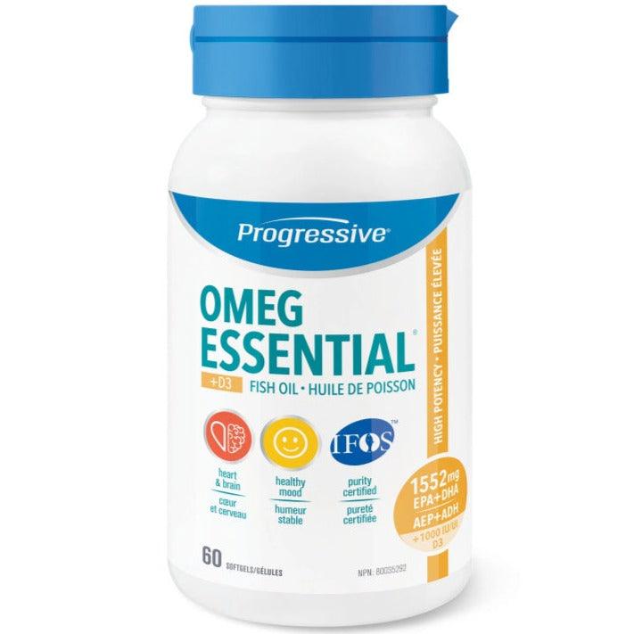 Progressive OmegEssential +D3 120 Softgels Supplements - EFAs at Village Vitamin Store