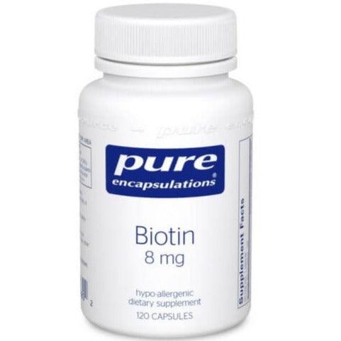 Pure Encapsulations Biotin 8mg 120 Caps Supplements - Hair Skin & Nails at Village Vitamin Store