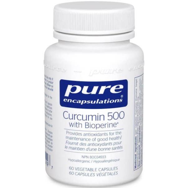 Pure Encapsulation Curcumin 500 with Bioperine 60 Veggie Caps Supplements - Turmeric at Village Vitamin Store
