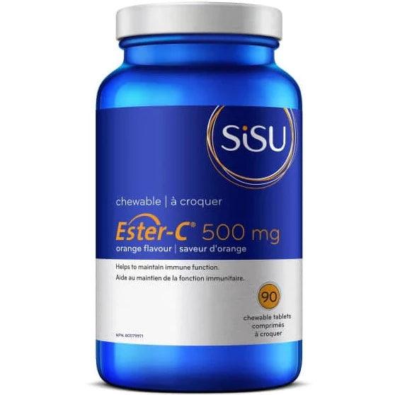 SISU Ester-C 500mg Citrus Punch/Orange 90 Chewable Tabs Vitamins - Vitamin C at Village Vitamin Store
