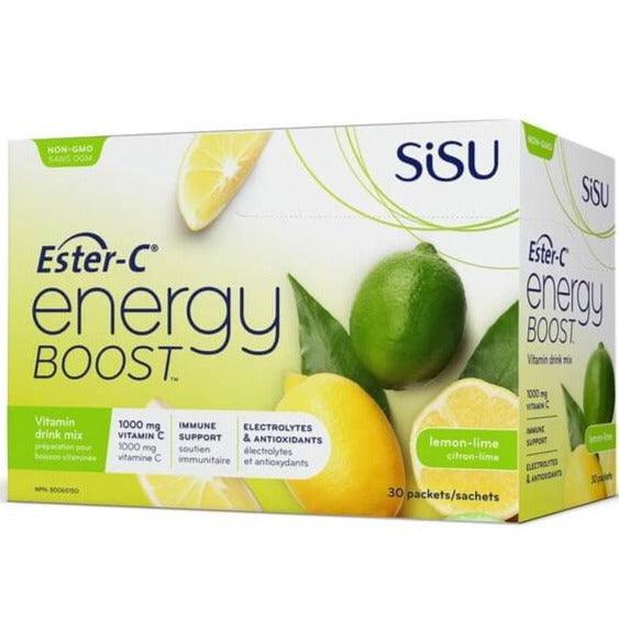 SISU Ester-C Energy Boost Lemon-Lime 1000mg 30 Packets Vitamins - Vitamin C at Village Vitamin Store