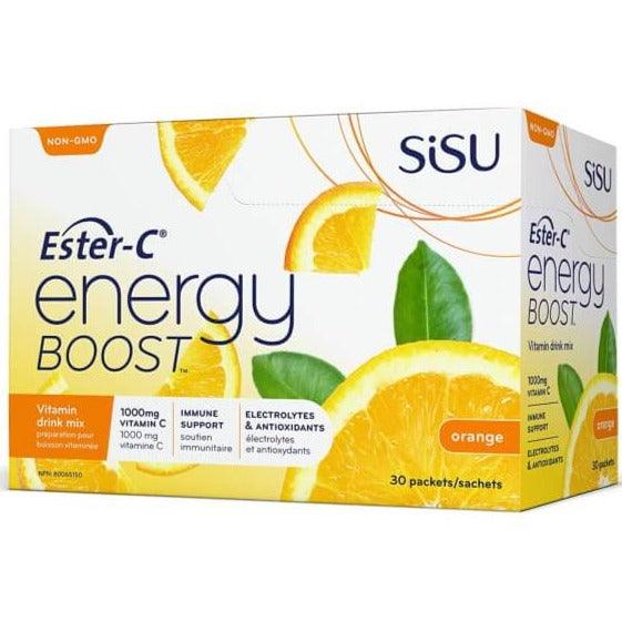 SISU Ester-C Energy Boost Orange 30 Packets Vitamins - Vitamin C at Village Vitamin Store