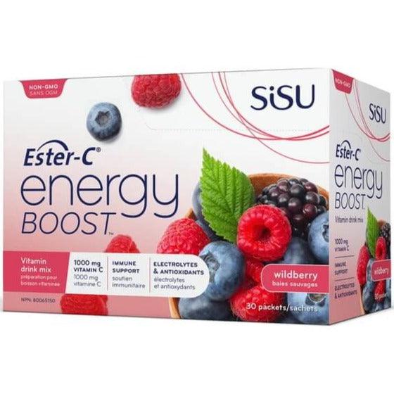 SISU Ester-C Energy Boost Wildberry 1000mg 30 Packets Vitamins - Vitamin C at Village Vitamin Store