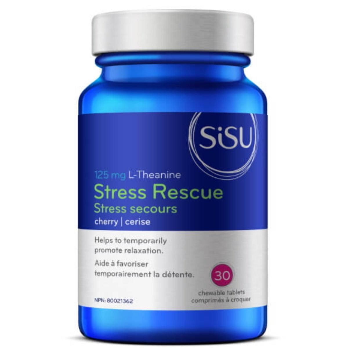 SiSU Stress Rescue 125mg L-Theanine Cherry 30 Chewable Tabs Supplements - Stress at Village Vitamin Store