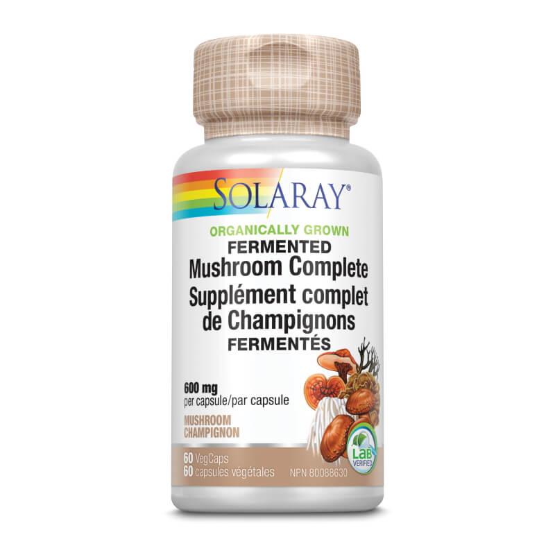 Solaray Organically Grown Fermented Mushroom Complete 600mg 60 Veggie Caps Supplements at Village Vitamin Store