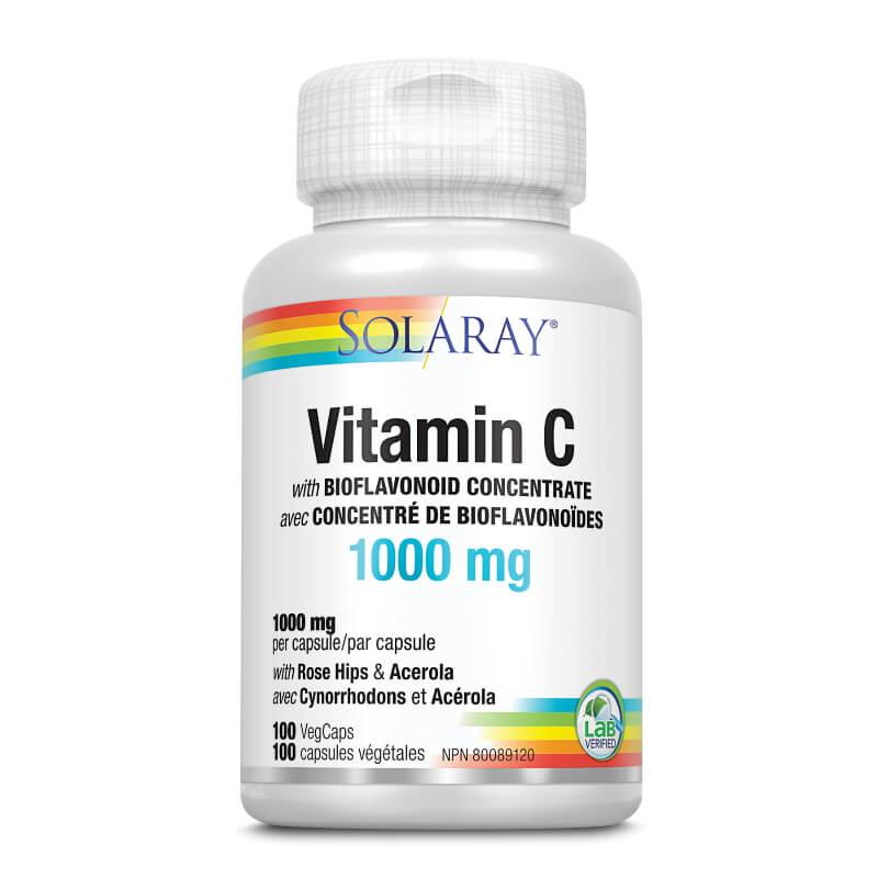 Solaray Vitamin C with Bioflavonoid Concentrate 1000mg 100 VegCaps Vitamins - Vitamin C at Village Vitamin Store