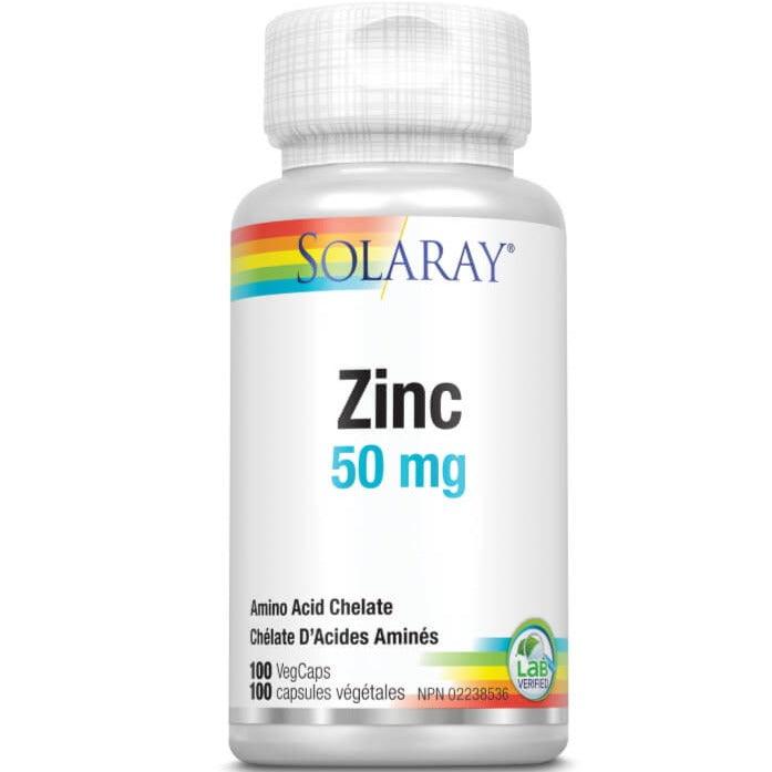 Solaray Zinc 50mg 100 VegCaps Minerals - Zinc at Village Vitamin Store