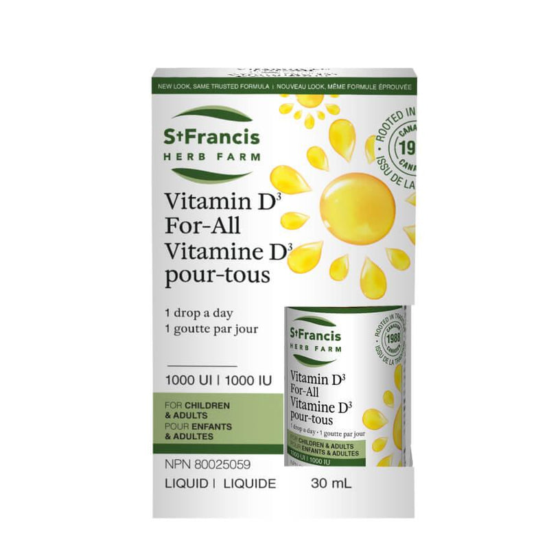 St. Francis Vitamin D3-For-All 1000IU 30ml Vitamins - Vitamin D at Village Vitamin Store