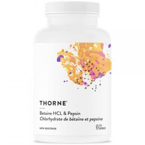 Thorne Betaine HCL & Pepsin 225 Veggie Caps Supplements - Digestive Enzymes at Village Vitamin Store