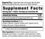 Mega Food Zinc 60 Tabs Minerals at Village Vitamin Store